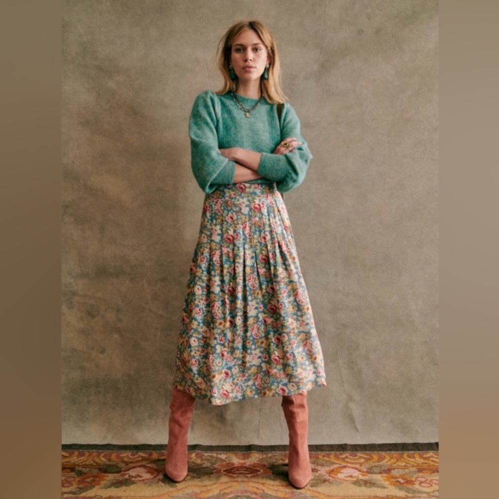 Sezane Jade Skirt Floral Size 38 US 6